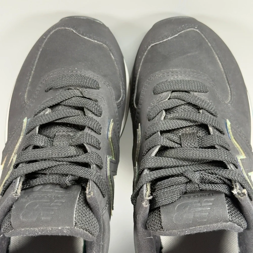 New Balance 574 Womens 6 B Casual Sneaker Black Iridescent Low Lace Up Dad Shoes